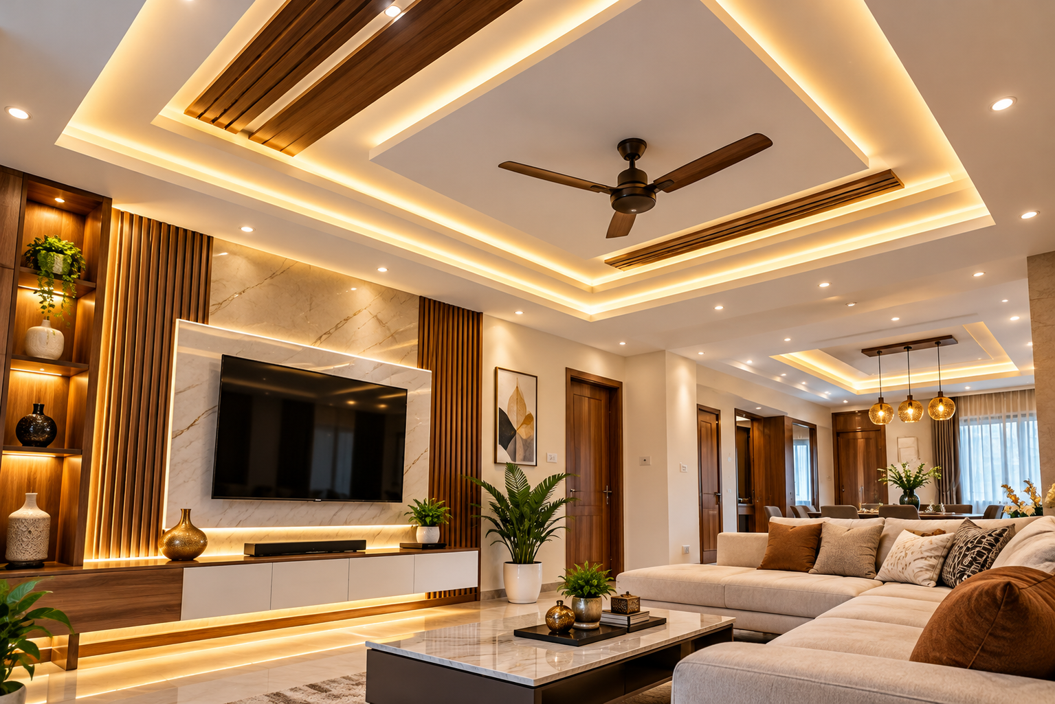 POP False Ceiling - Galaxy Interiors